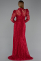 Robe De Soirée Dantelle Longue Rouge Bordeaux ABU5771