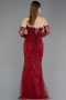 Robe De Soirée Perlé Longue Rouge Bordeaux ABU5922