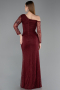 Robe De Soirée Dantelle Longue Rouge Bordeaux ABU5618