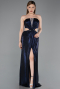 Robe de Soirée Longue Bleu Marine ABU6127