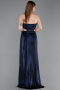 Robe de Soirée Longue Bleu Marine ABU6127