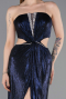 Robe de Soirée Longue Bleu Marine ABU6127