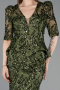 Robe De Soirée Squameuse Longue Kaki ABU5621