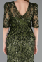 Robe De Soirée Squameuse Longue Kaki ABU5621