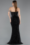 Robe de Soirée Longue Squameuse Noir ABU5978