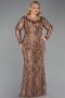 Robe Grande Taille Longue Squameuse Cuivre ABU5937