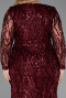 Robe Grande Taille Squameuse Longue Rouge Bordeaux ABU5937