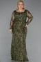 Robe Grande Taille Squameuse Longue Kaki ABU5937