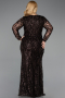 Robe Grande Taille Squameuse Longue Brun ABU5937