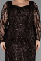 Robe Grande Taille Squameuse Longue Brun ABU5937