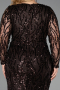 Robe Grande Taille Squameuse Longue Brun ABU5937