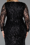 Robe Grande Taille Longue Squameuse Noir ABU5937