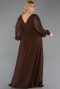 Robe Grande Taille Mousseline Longue Brun ABU1988