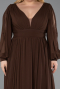 Robe Grande Taille Mousseline Longue Brun ABU1988