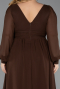 Robe Grande Taille Mousseline Longue Brun ABU1988