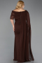 Robe De Soirée Grande Taille Mousseline Longue Brun ABU5419