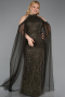 Robe de Soirée Grande Taille Longue Perlé Kaki ABU6118