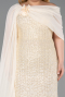 Robe De Soirée Grande Taille Perlé Longue Or ABU5819
