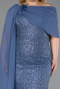 Robe De Soirée Grande Taille Perlé Longue Indigo ABU5819