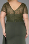 Robe de Soirée Grande Taille Longue Dantelle Kaki ABU6102