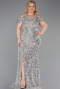 Robe De Soirée Grande Taille Longue Beige ABU5232
