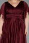 Robe De Invitation Grande Taille Midi Rouge Bordeaux ABK2622