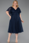 Robe De Invitation Grande Taille Midi Bleu Marine ABK2622