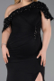 Robe de Soirée Grande Taille Longue Noir ABU6121