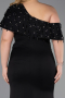 Robe de Soirée Grande Taille Longue Noir ABU6121