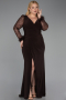 Robe De Soirée Grande Taille Longue Brun ABU2976