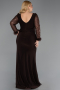 Robe De Soirée Grande Taille Longue Brun ABU2976