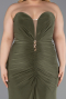 Robe De Soirée Grande Taille Longue Kaki ABU6097