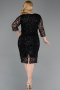 Robe De Invitation Grande Taille Squameuse Midi Noir ABK2546