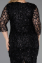 Robe De Invitation Grande Taille Squameuse Midi Noir ABK2546