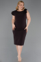 Robe De Invitation Grande Taille Midi Brun ABK2618