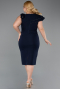 Robe De Invitation Grande Taille Midi Bleu Marine ABK2618