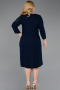 Robe De Invitation Grande Taille Midi Bleu Marine ABK2620
