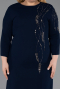 Robe De Invitation Grande Taille Midi Bleu Marine ABK2620