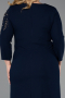 Robe De Invitation Grande Taille Midi Bleu Marine ABK2620