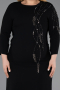 Robe De Invitation Grande Taille Midi Noir ABK2620