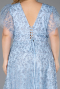 Robe De Fiançailles Grande Taille Longue Bleu clair ABU5872