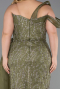 Robe de Soirée Grande Taille Longue Kaki ABU5844