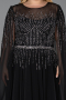 Robe De Soirée Grande Taille Longue Mousseline Noir ABU6095