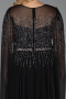 Robe De Soirée Grande Taille Longue Mousseline Noir ABU6095