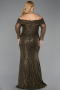 Robe Grande Taille Longue Squameuse Kaki ABU6137