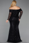 Robe Grande Taille Longue Squameuse Noir ABU6137