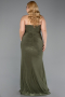 Robe De Soirée Grande Taille Longue Kaki ABU6097