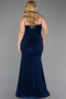 Robe De Soirée Grande Taille Longue Bleu Marine ABU6097