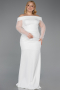 Robe Grande Taille Longue Blanc ABU6103