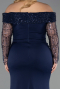 Robe Grande Taille Longue Bleu Marine ABU6103